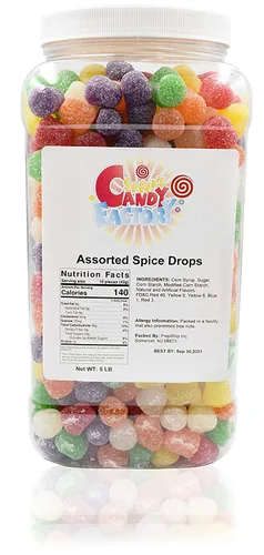 Miniatura 10 de Sarahs Candy Factory Gotas de Dulce con Especias Surtidas 3 Libras en Frasco