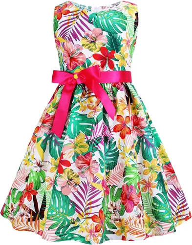Miniatura 157 de Vestido de verano para niña, de algodón, con diseño floral