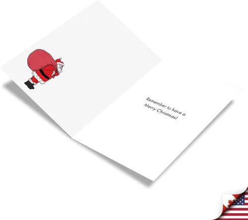 Miniatura 2 de NobleWorks 12 Divertidas Tarjetas de Felicitación de Navidad en Caja a Granel con Sobres de 5 x 7 Pulgadas (1 Diseño, 12 de Cada Una) Santa's Senior