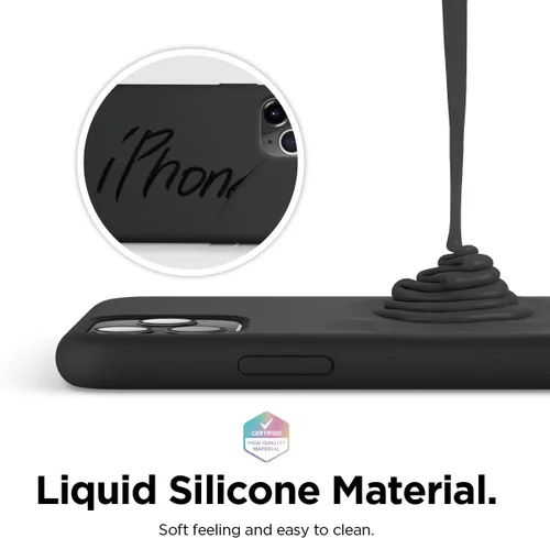 Miniatura 3 de elago Compatible con iPhone 11 Pro Max, funda de silicona líquida, funda protectora de cuerpo completo, a prueba de golpes, funda delgada para Negro