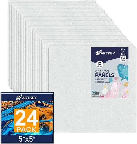 Miniatura 20 de Artkey Lienzos para pintar de 8 x 10 pulgadas, paquete de 12 unidades, 10 onzas, imprimados 100% algodón, blanco para pintura, suministros de arte