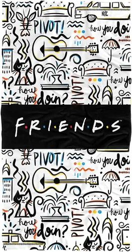 Miniatura 10 de LOGOVISION Toalla de playa con licencia oficial de Friends Food Pattern de 30 x 60 pulgadas