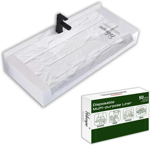 Miniatura 8 de Pelocapa Recogedores desechables para barba, protectores de fregadero desechables para recortar, 20 fundas de fregadero grandes para aseo de barba