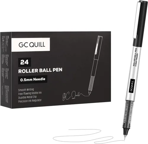 Miniatura 3 de Paquete de 24 bolígrafos de punta fina, tinta líquida negra de 0.020 in para diario de viñetas, suministros de oficina para escribir, tomar notas