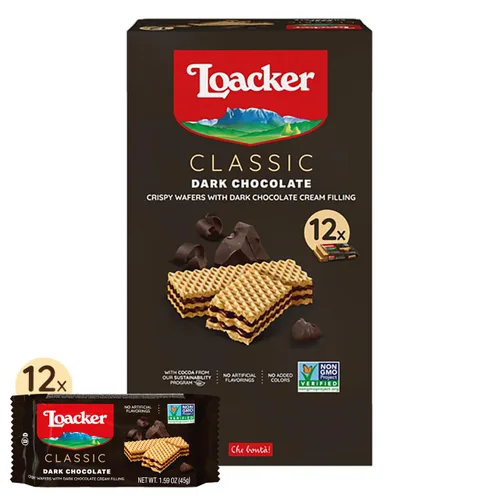 Miniatura 10 de Loacker Classic Wafers Mix - Galletas de obleas crujientes surtidas de primera calidad, paquete variado, avellana, chocolate, vainilla, chocolate