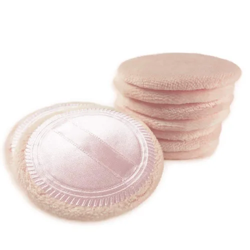 Miniatura 6 de 10 almohadillas de algodón para maquillaje facial cosmético con cinta para sueltos y base de 2.36 pulgadas (beige)