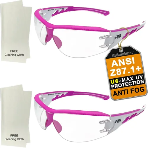 Miniatura 15 de HTS HUNTERSKY Gafas de seguridad de tiro envolventes U6 transparentes, antiniebla y antiarañazos, ligeras y súper flexibles con ANSI Z87.1