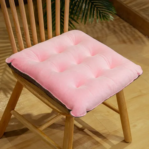 Miniatura 7 de Paquete de 2 cojines redondos de terciopelo grueso para asiento, almohadillas de color sólido para silla, cojín de piso para tatami, almohadilla