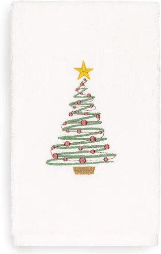 Miniatura 27 de Toalla de mano bordada de lujo 100% algodón turco, racimo de acebo de Navidad