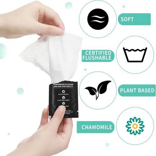 Miniatura 4 de 400 piezas de toallitas húmedas para el trasero para mujeres, toallitas envueltas individualmente para mujeres, hombres, viajes, limpieza de manos