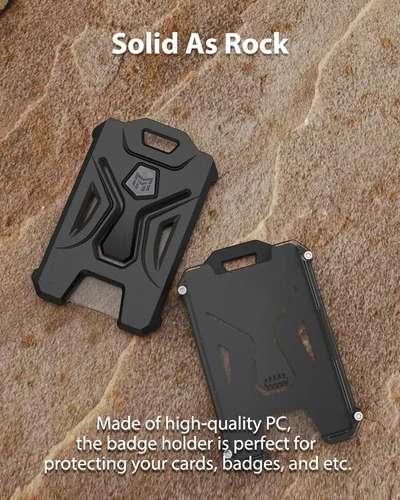 Miniatura 6 de MNGARISTA Paquete de 2 soportes resistentes para tarjetas de identificación, soporte vertical para tarjetas de identificación con ventana