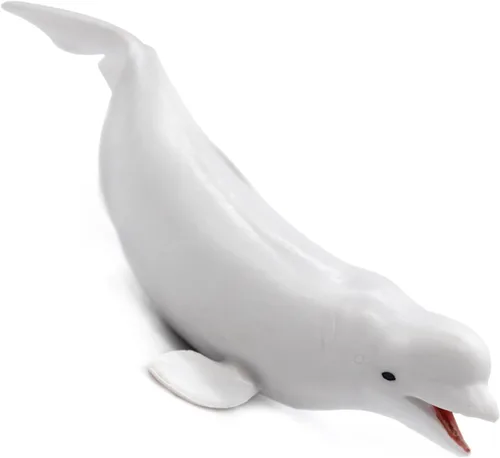 Figura de ballena Beluga realista sólida, criatura marina del océano blanco, juguete educativo de aprendizaje para niños y niños pequeños 01 Beluga