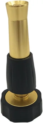 Yardwe Boquilla de manguera ajustable de latón resistente de 3/4 pulgadas para riego de jardín, césped, limpieza de automóviles, lavado de ventanas