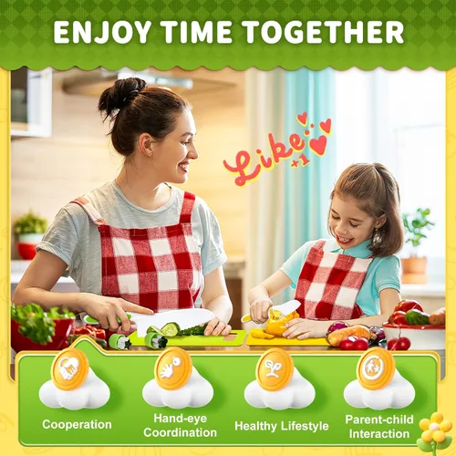 Miniatura 7 de Herramientas de Cocina para Niños, 18 Piezas, Juegos de Cocina para Niños Pequeños Real-Montessori, Juego de Chef para Niños con Cuchillos Seguros