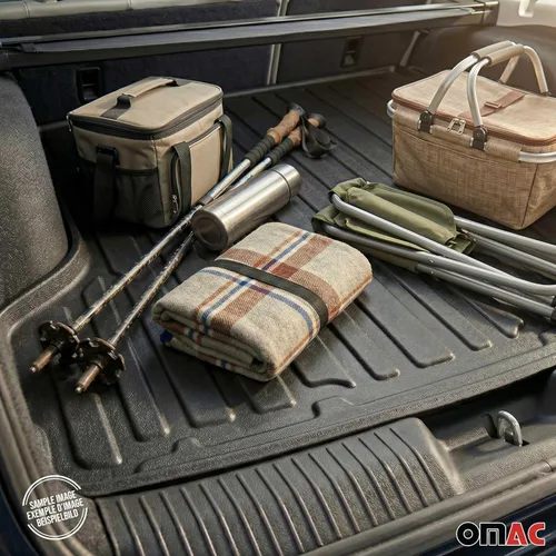 Miniatura 8 de OMAC Alfombrillas para maletero Honda Fit Hatchback 5 puertas 2007-2008 Moldeado 3D Cargo Liner - Negro - Caucho - Protección para todo
