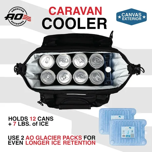 Miniatura 3 de AO Coolers Caravan - Nevera suave de lona con aislamiento de alta densidad y bolsillos de almacenamiento de gran tamaño Carbón