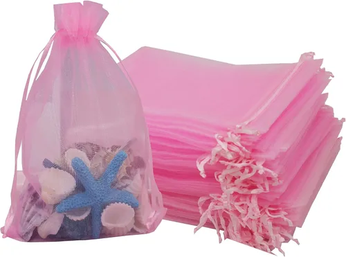 Miniatura 7 de Stratalife Bolsas de organza de malla transparente de 5 x 7 pulgadas con cordón para recuerdos de fiesta de boda, almacenamiento de joyas, 100