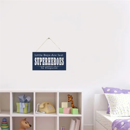Miniatura 4 de SU-G038 - Placa decorativa para habitación de niños Little Boys are Just Superheroes in Disguise, Superheroes (SU-G038)
