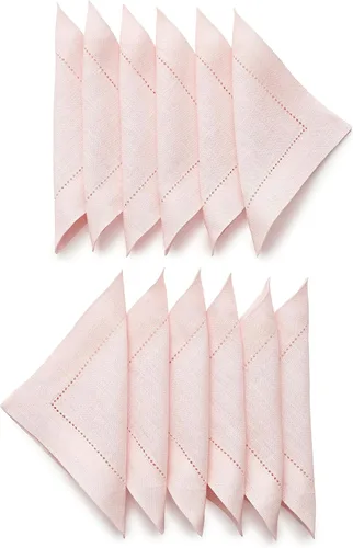 Miniatura 19 de Solino Home Servilletas de cóctel de lino con vainica de 6 x 6 pulgadas, 100 % lino puro, color beige, juego de 12 servilletas cuadradas pequeñas