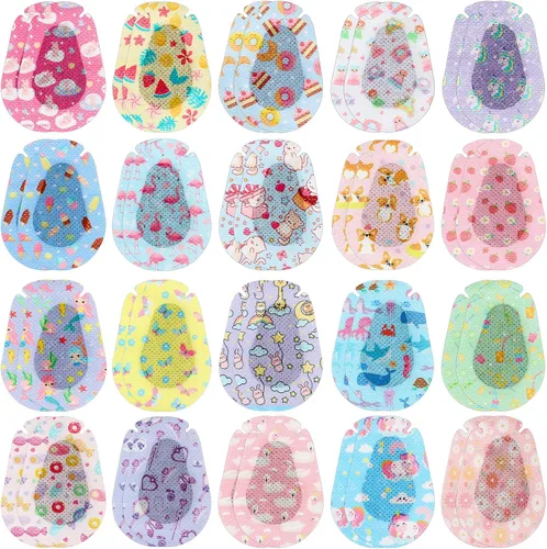 Copkim 40 parches adhesivos para los ojos para niños y niñas, lindo parche para ojos de niños pequeños, colorido y transpirable, parche perezoso de