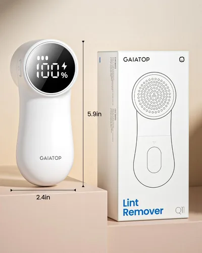 Miniatura 7 de GAIATOP Afeitadora de Tela Recargable Removedor de Pelusa 3 Velocidades Desfibrador de Suéteres, Pantalla Digital Bonita Gran Almacenamiento
