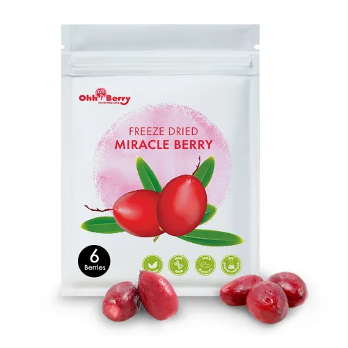 ¡Ohh! Berry Miracle Berry [las 6 de ellas], las bayas milagrosas son aperitivos de friut 100% naturales y liofilizados para volverse agrias en