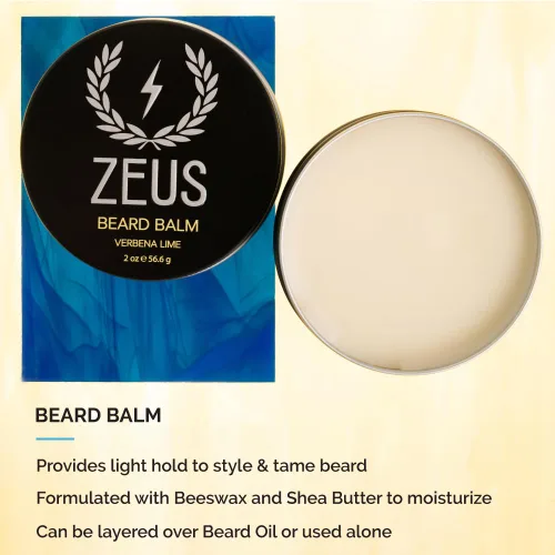 Miniatura 5 de ZEUS Kit de cuidado diario de la barba para hombres, champú para barba, acondicionador, aceite refinado y bálsamo de peinado, suaviza, hidrata, doma