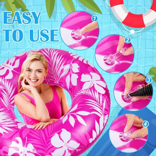 Miniatura 3 de 2 tubos de piscina para adultos de 42 pulgadas, flotadores inflables grandes de 42 pulgadas, hojas tropicales, flotadores inflables para piscina