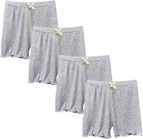 CHUNG Pantalones cortos de baile para niñas pequeñas y grandes, para usar debajo del vestido, falda, uniforme escolar, 4 unidades, 2-9 años