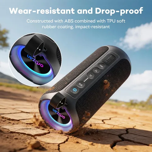 Miniatura 3 de Ortizan Altavoz Bluetooth portátil inalámbrico (2.ª generación), sonido fuerte de 40 W y graves profundos, 30 horas de reproducción, IPX7