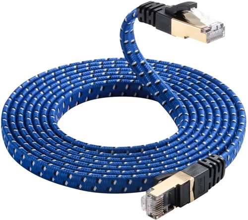 Miniatura 65 de Cable Ethernet Cat 7, DanYee, de nailon CAT7 de alta velocidad, profesional, chapado en oro, cables STP CAT 7 RJ45, cable Ethernet de 3 ft, 10 ft