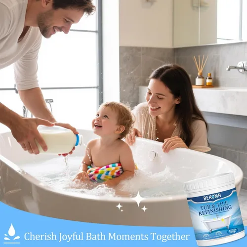 Miniatura 2 de BEKOMN Pintura para Bañera, Kit de Renovación de Bañera y Azulejos 33oz con Herramientas, Pintura para Bañera Blanca a Base de Agua de Bajo Olor