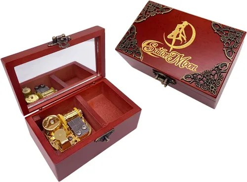 Miniatura 21 de Youtang Caja de Música de Joyería de Nightmare Before Christmas con Espejo, Caja Musical de Madera Grabada con Láser, Caja Musical de Cuerda, Regalo