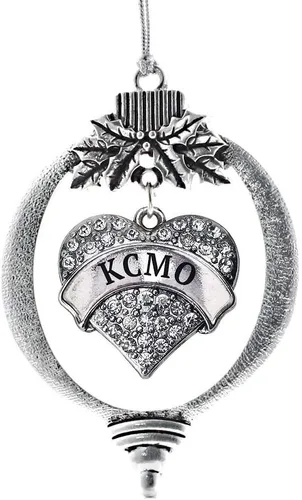 Miniatura 104 de Inspired Silver Adornos festivos de dije de corazón pave de plata con circonitas cúbicas