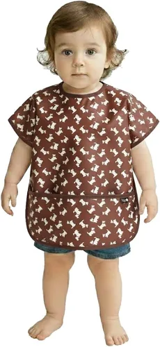 Miniatura 28 de Plie Short Sleeve Waterproof Bib for Toddlers – Easy Clean Feeding Apron for Mealtime, Daycare, Self-Feeding, Lightweight