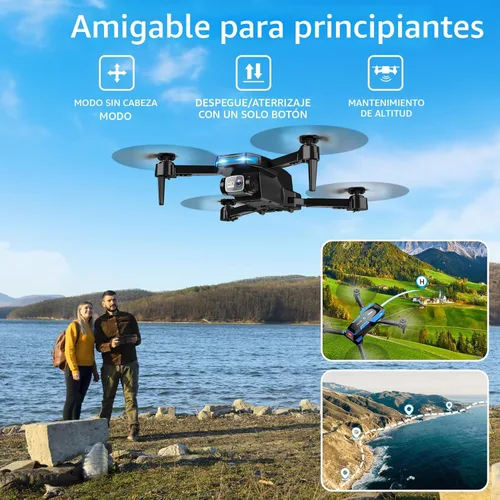 Miniatura 3 de Drone con cámara 1080P - Cuadricóptero plegable con control de gestos, giro 3D, inicio de una tecla, parada de emergencia, 2 baterías, más fácil