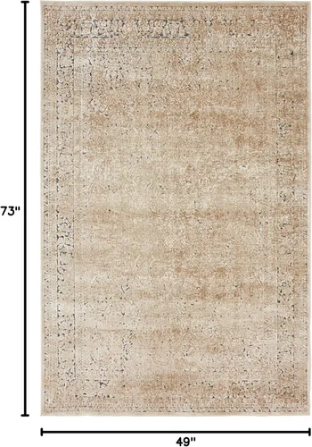 Miniatura 2 de Unique Loom Chateau Collection Alfombra de área - Jefferson (2' x 3' 1" Rectángulo, Azul Gris/Beige)