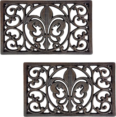 Miniatura 2 de Lulu Decor, Juego de 2 salvamanteles rectangulares de hierro fundido de 10 x 6 pulgadas, para platos calientes u ollas, salvamanteles duraderos