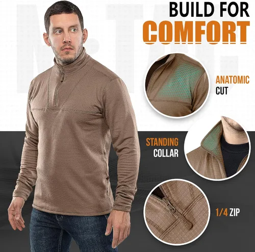 Miniatura 6 de M-Tac Thermal Shirt for Men Grid Fleece Lined Base Layer Compression Top for Cold Weather ECWCS Delta Level 2