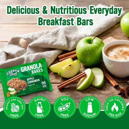 Miniatura 4 de Cooper Street Granola Bakes Manzana y Canela – Barras de granola masticables suaves horneadas – 48 unidades – Barras de granos y semillas seguras
