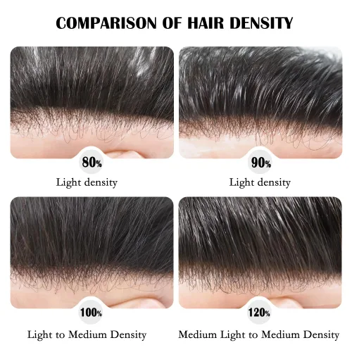 Miniatura 6 de 0.002 in ultra fina piel tupé Remy cabello humano piezas para hombres V-Looped sistema de pelo para hombre tupé pelo tupé para hombres protesis