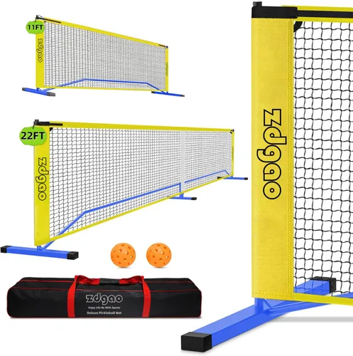 Zdgao Portable Pickleball Net for Driveway, 22FT Regularion Size Pickle Ball Net with Pickleballs and Carry Bag, Easy Setup for Indoor Gym, Outdoor