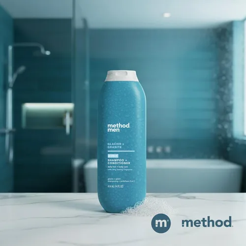 Miniatura 4 de Method Champú y acondicionador 2 en 1 para hombre, glaciar + granito, limpia y acondiciona con aceite de argán y jojoba, fabricado sin parabenos, 14