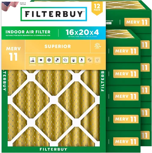 Miniatura 13 de Filterbuy Filtro de aire MERV 11 de 14 x 24 x 1 superior, defensa de mascotas y alergias (paquete de 12), filtros electrostáticos plisados