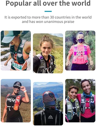 Miniatura 9 de AONIJIE Hydration Vest Pack Backpack 5L 5.5L Marathoner Running Vest Race Hydration for Women and Men Trail Run Hiking Jogging Vejiga azul y sin agua