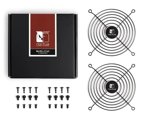 Miniatura 3 de Noctua NA-FG1-12 Sx2, parrillas de ventilador para ventiladores de 4.724 in (juego de 2, negro)