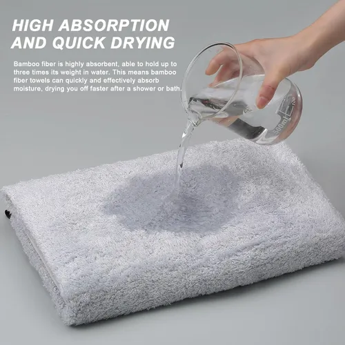 Miniatura 5 de Aibaser Toallas de baño, 27 x 54 pulgadas, naturales, ultra absorbentes, para baño, viajes, gimnasio, ducha y spa (juego de 6 piezas) (azul)