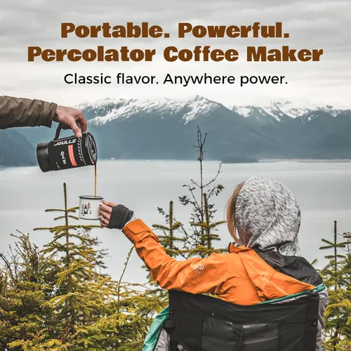 Miniatura 2 de STOKE VOLTAICS Cafetera Percoladora Eléctrica, Hervir Agua y Preparar Té 2-en-1, Cafetera de 3 Tazas, Kit de Té Portátil para Acampar, Viaje