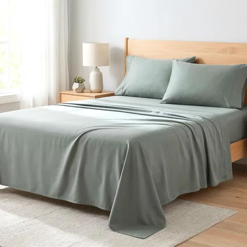 Miniatura 19 de Beckham Hotel Collection Juego de sábanas tamaño Twin 100% algodón, ropa de cama de satén de lujo 500TC, bolsillo profundo de 16", que absorbe