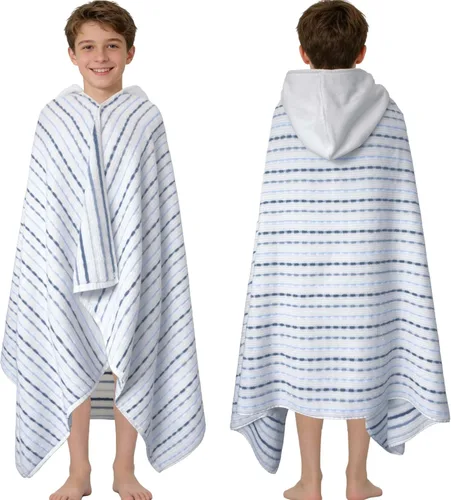 Miniatura 60 de VOOVA & MOVAS Poncho de Toalla de Baño Gruesa con Capucha para Niños (4-8 Años) - Bata de Toalla de Natación de Algodón Turco Suave y Absorbente